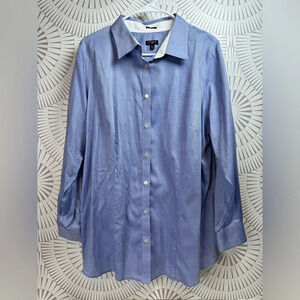 Talbots Blue Long Sleeve Button Down Shirt